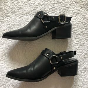 Urban Outfitters Black Leather Mules